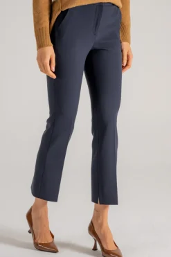 Pantalone tela doppia blu donna