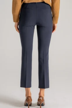 Pantalone tela doppia blu donna