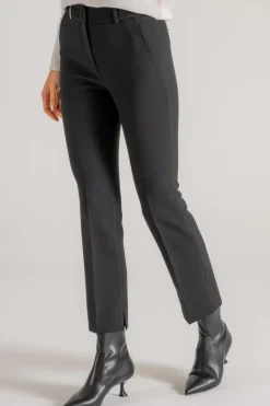 Pantalone tela doppia nero donna