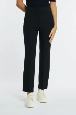 Pantalone tela tecnica double nero donna