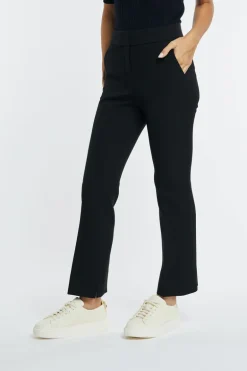 Pantalone tela tecnica double nero donna