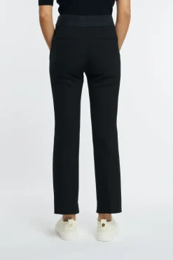 Pantalone tela tecnica double nero donna