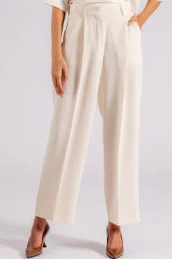 Pantalone triacetato/poliestere beige