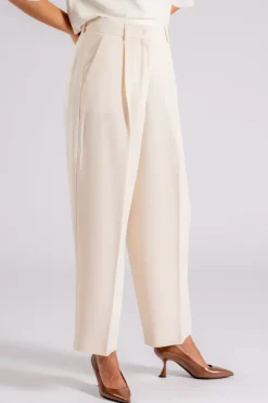 Pantalone triacetato/poliestere beige