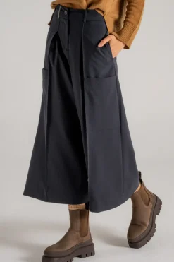 Pantalone twill stretch blu donna