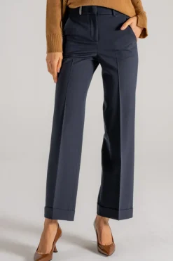 Pantalone twill stretch nero donna