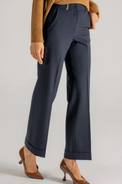 Pantalone twill stretch nero donna