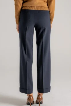 Pantalone twill stretch nero donna