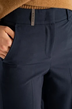 Pantalone twill stretch nero donna