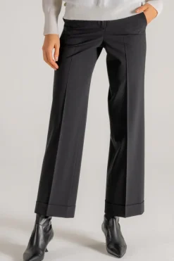 Pantalone twill stretch nero donna