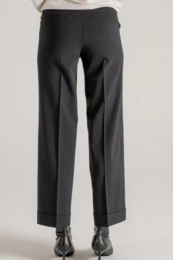 Pantalone twill stretch nero donna
