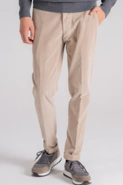 Pantalone velluto mille righe beige