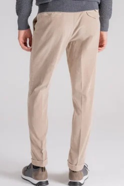 Pantalone velluto mille righe beige