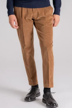 Pantalone velluto millerighe beige