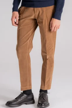 Pantalone velluto millerighe beige