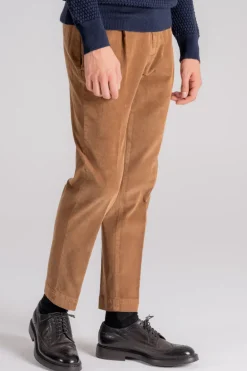 Pantalone velluto millerighe beige