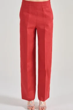 Pantaloni cesira tessuto rosso