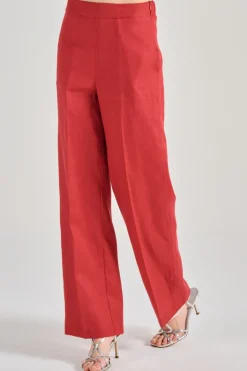 Pantaloni cesira tessuto rosso