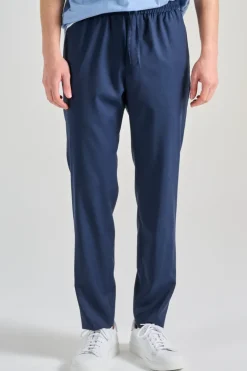Pantaloni chino elastici tessuto blu