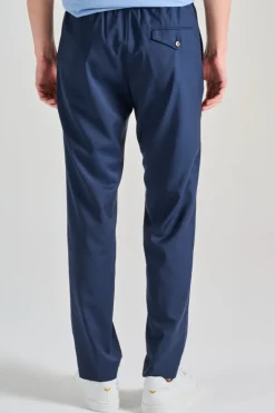Pantaloni chino elastici tessuto blu