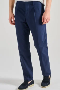 Pantaloni chino tecido blu