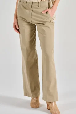 Pantaloni cotton beige