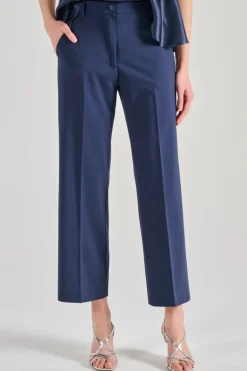 Pantaloni damienne tessuto blu