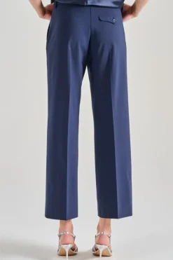 Pantaloni damienne tessuto blu