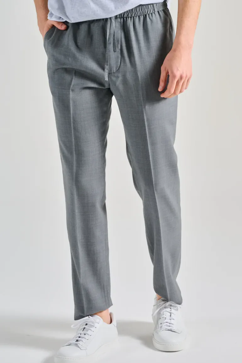 Pantaloni elastic chino cotone grigio