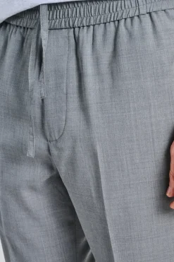 Pantaloni elastic chino cotone grigio