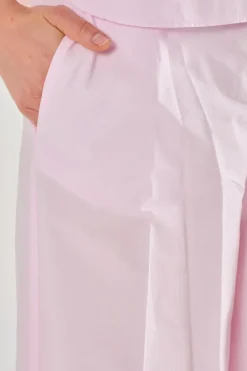 Pantaloni flared essential popline rosa