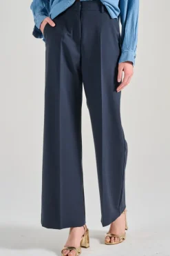 Pantaloni lana vergine blu