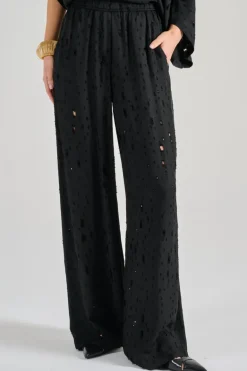 Pantaloni montreux tessuto nero