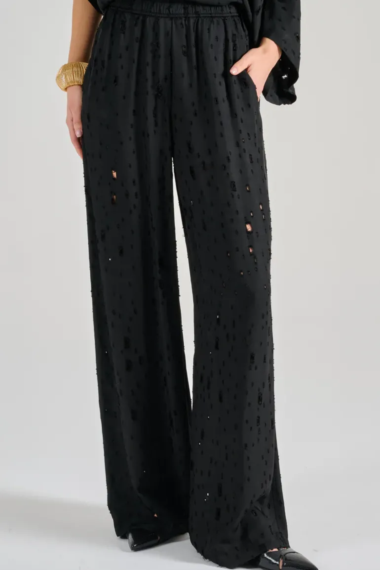 Pantaloni montreux tessuto nero