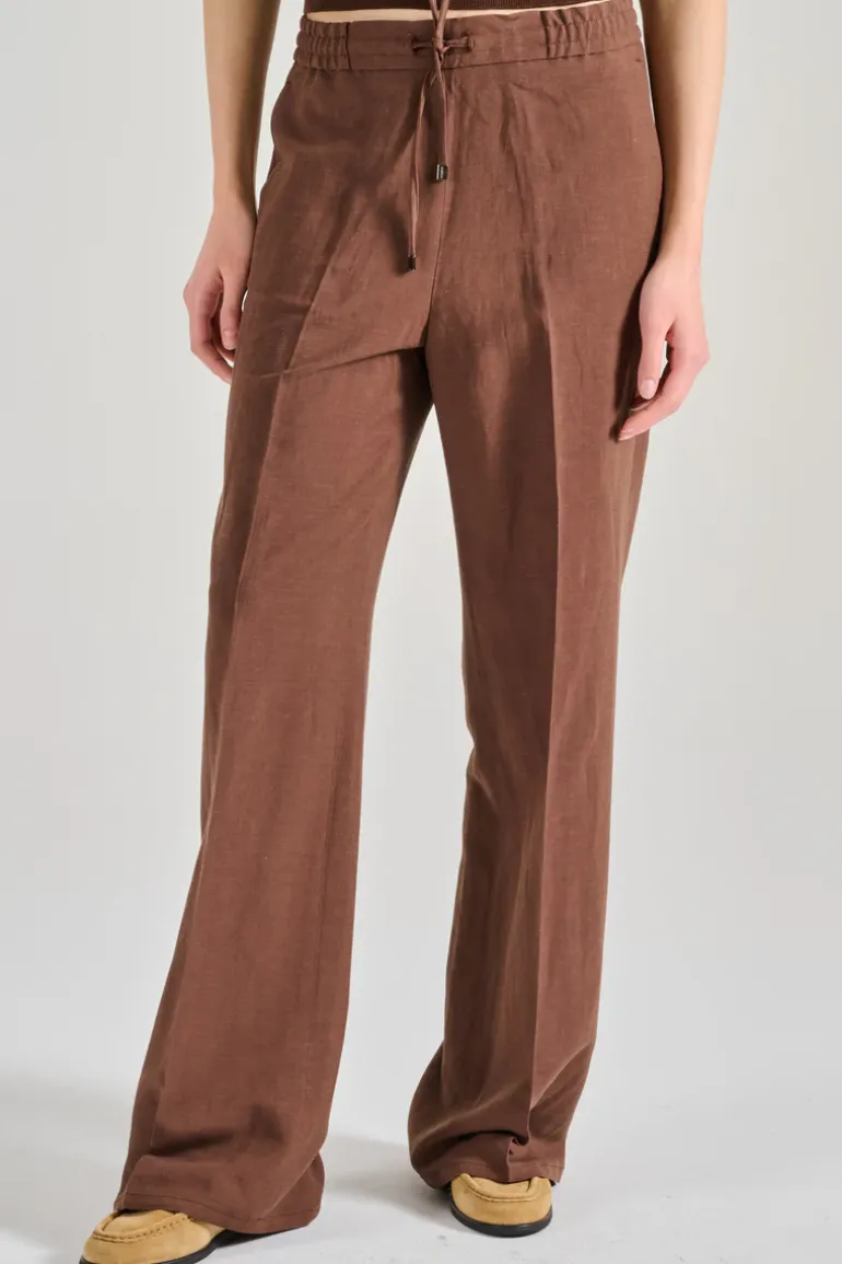 Pantaloni patrizia jog tessuto marrone