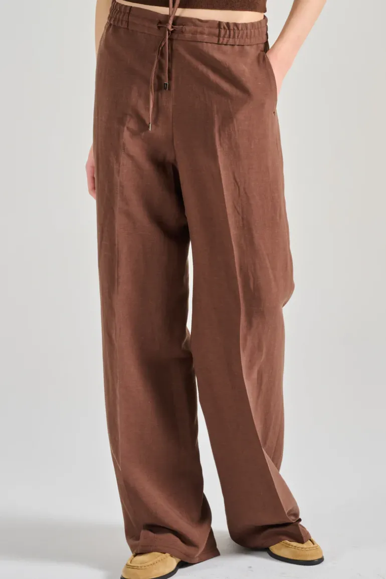 Pantaloni patrizia jog tessuto marrone