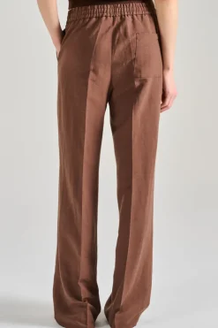 Pantaloni patrizia jog tessuto marrone