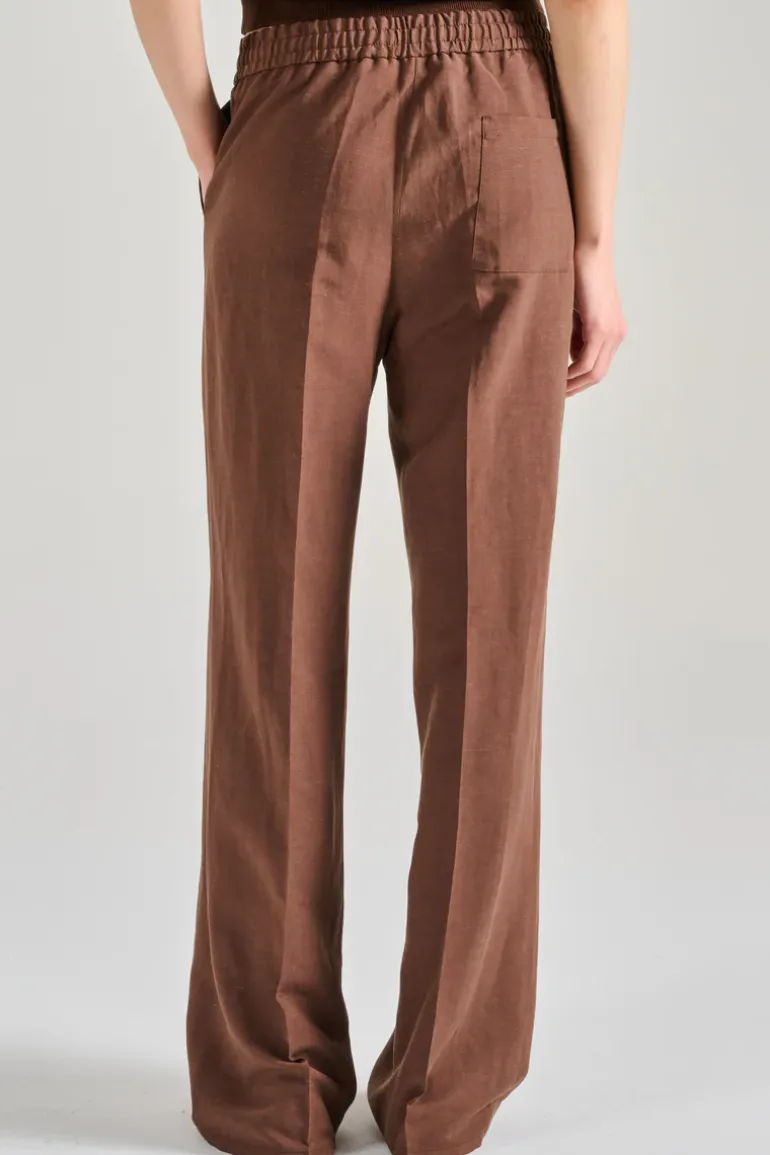 Pantaloni patrizia jog tessuto marrone