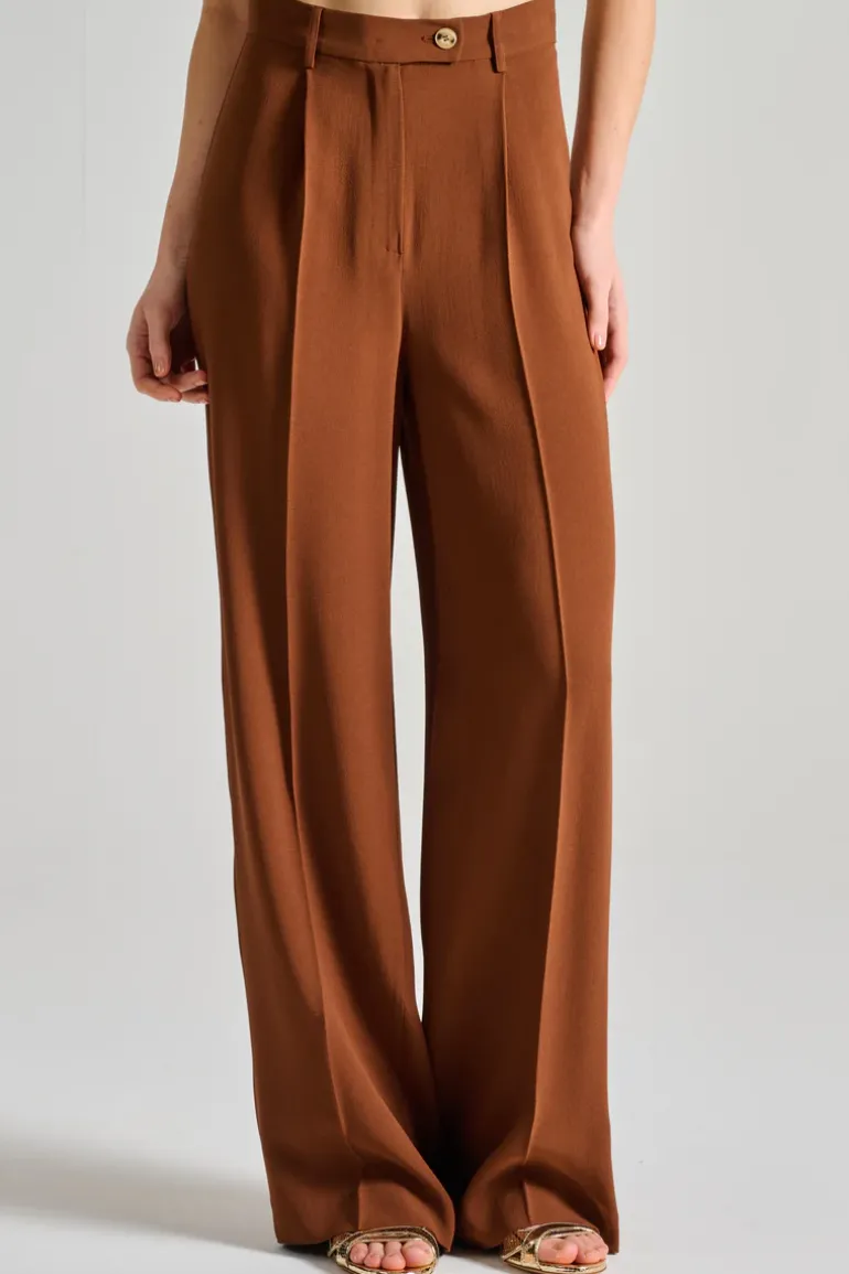Pantaloni pelle marrone