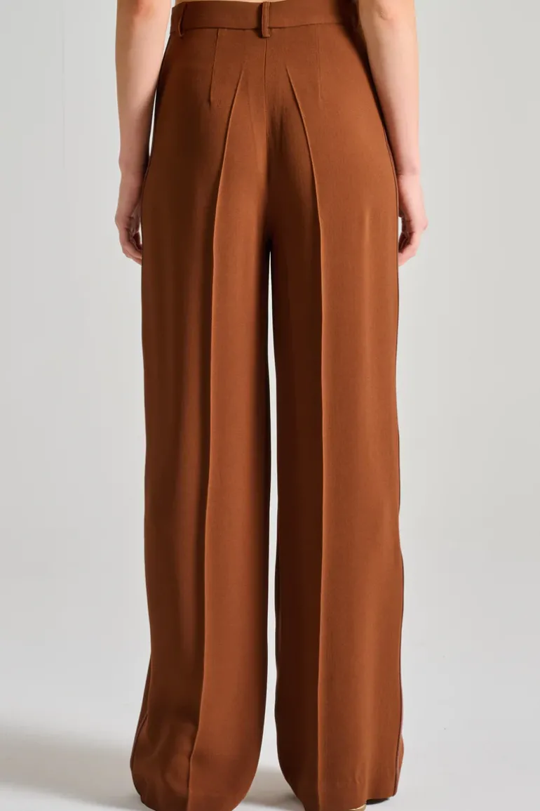 Pantaloni pelle marrone