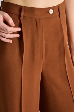 Pantaloni pelle marrone