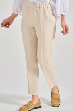 Pantaloni resca tessuto beige