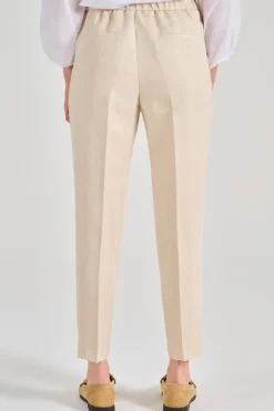 Pantaloni resca tessuto beige