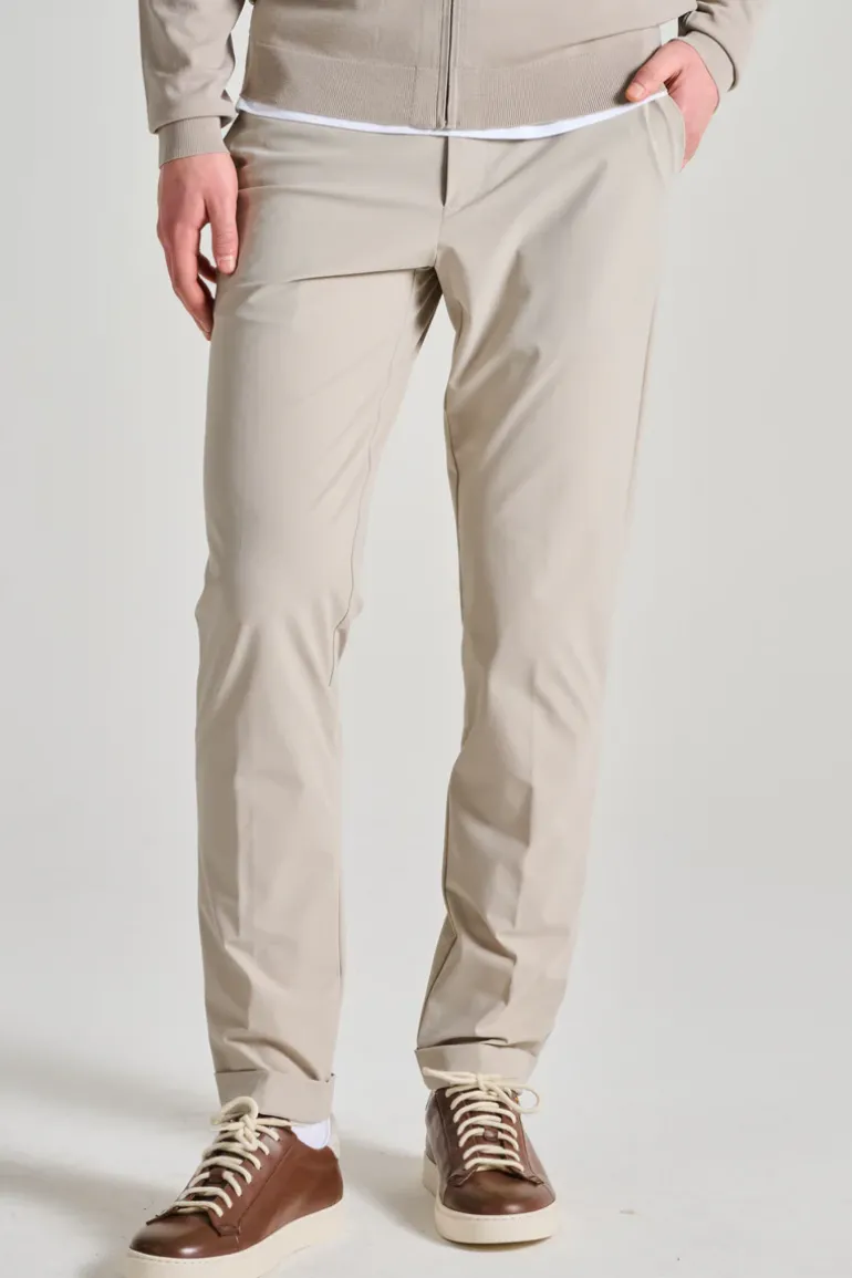 Pantaloni surflex chino cotone bianco