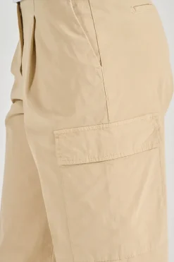 Pantaloni tela di cotone beige