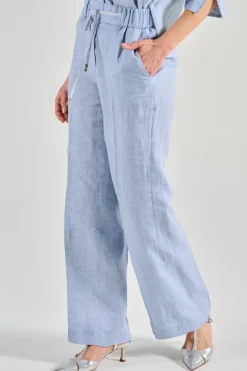 Pantaloni tela leggera fresca azzurro