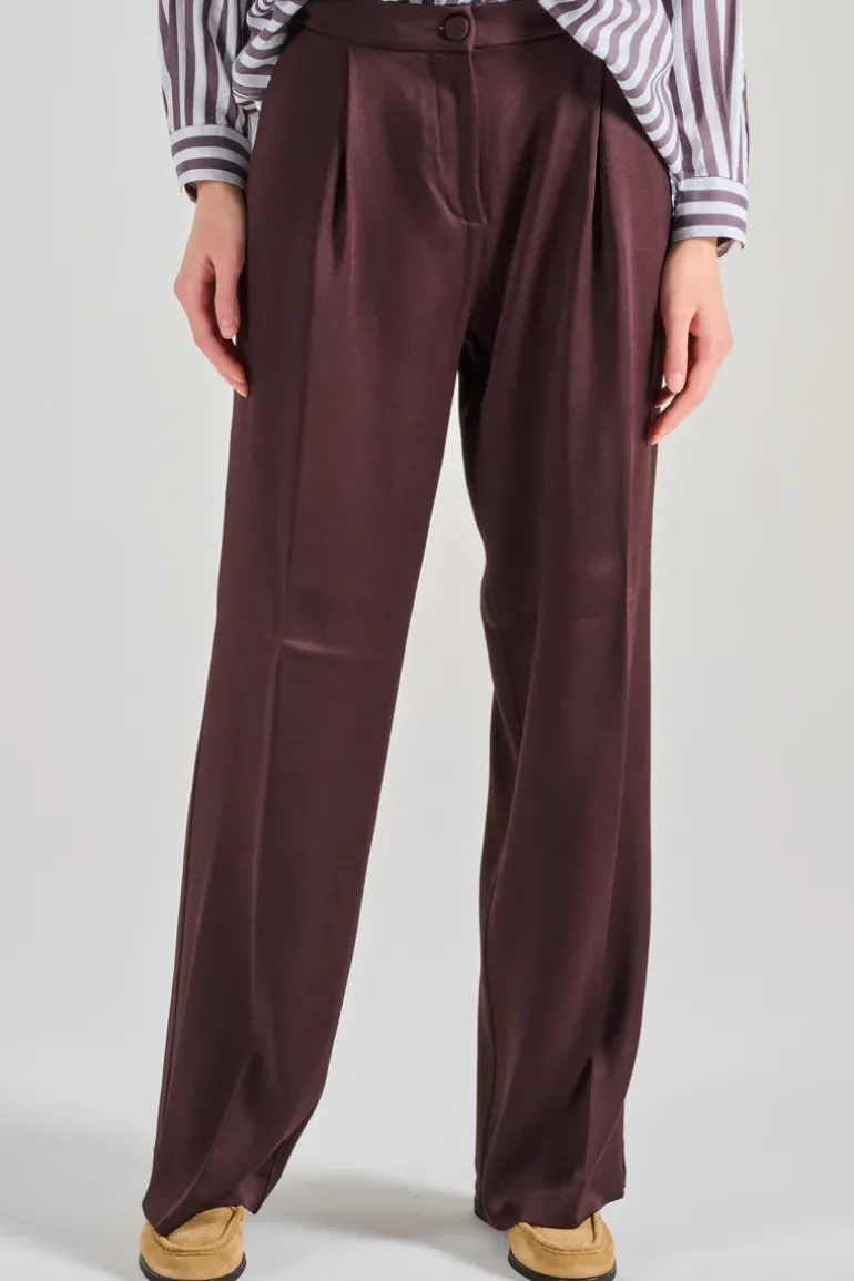 Pantaloni tessuto marrone