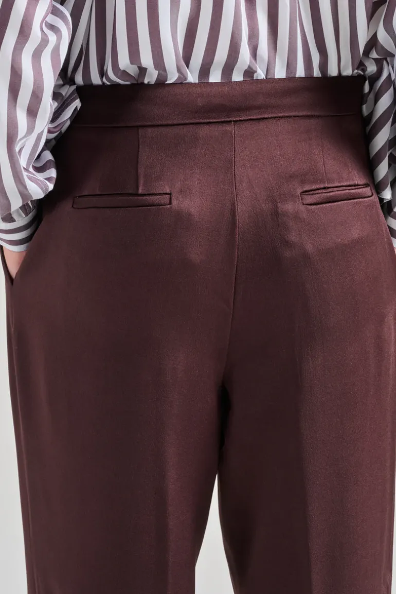 Pantaloni tessuto marrone