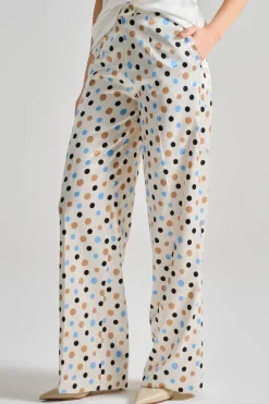 Pantaloni tessuto panna