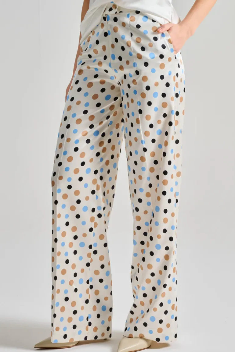 Pantaloni tessuto panna